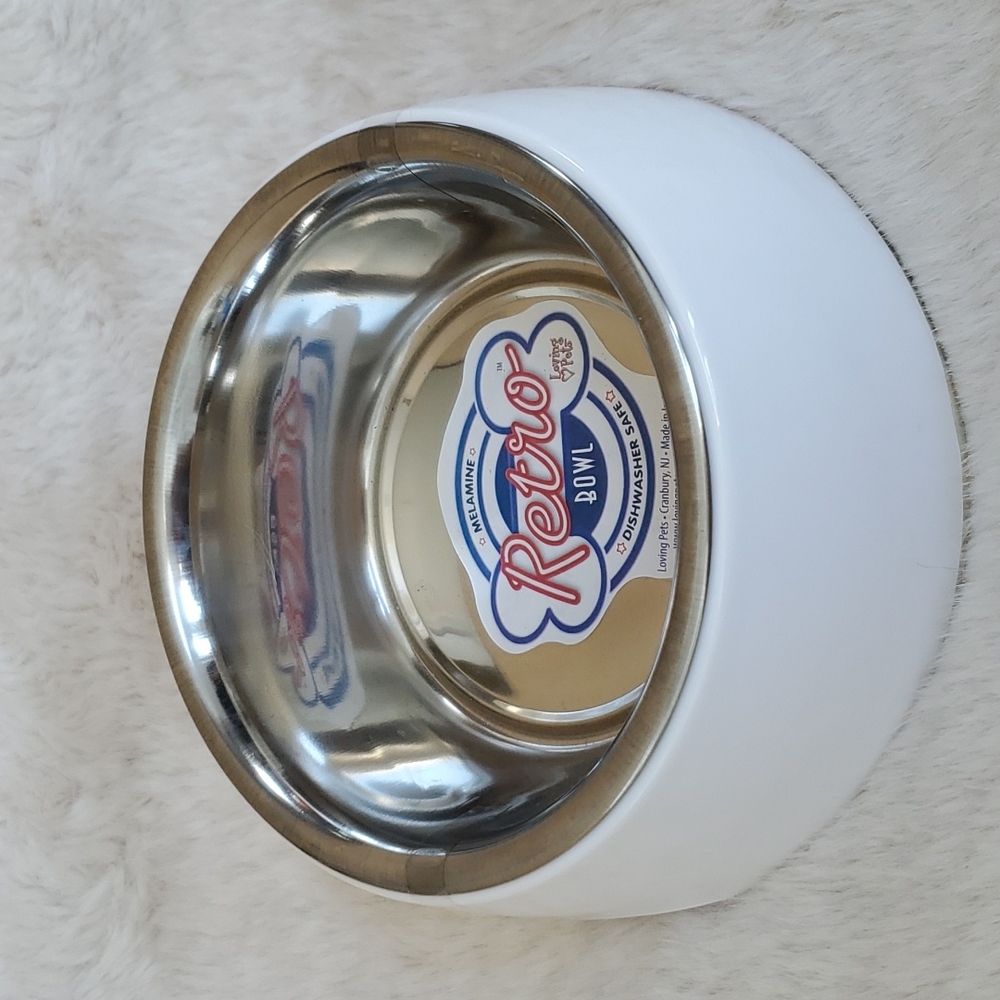 NWT, Retro Pet Bowl, Stainless
